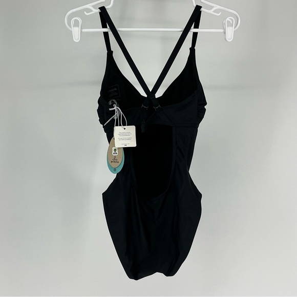 PRANA NWT MARINA ONE PIECE SWIMSUIT D/CUP BLACK 34D SMALL 32D EXTRA SMALL - Picture 3 of 12